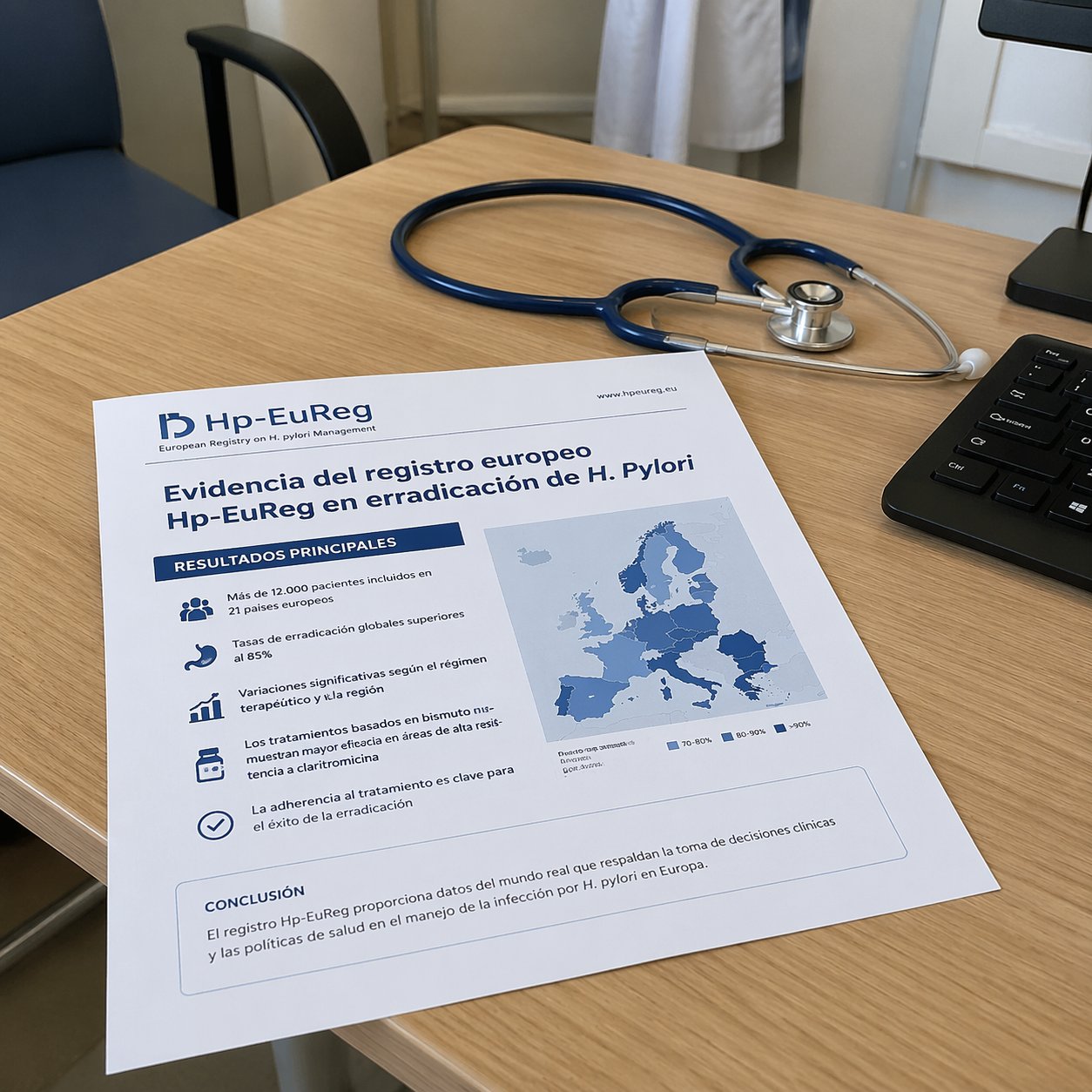Evidencia en práctica clínica real en la erradicación de H. pylori
